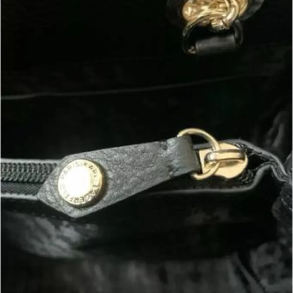 NEW! Karl Lagerfeld Black and Gold Chevron Charlotte Satchel Shoulder Bag - Picture 7 of 10